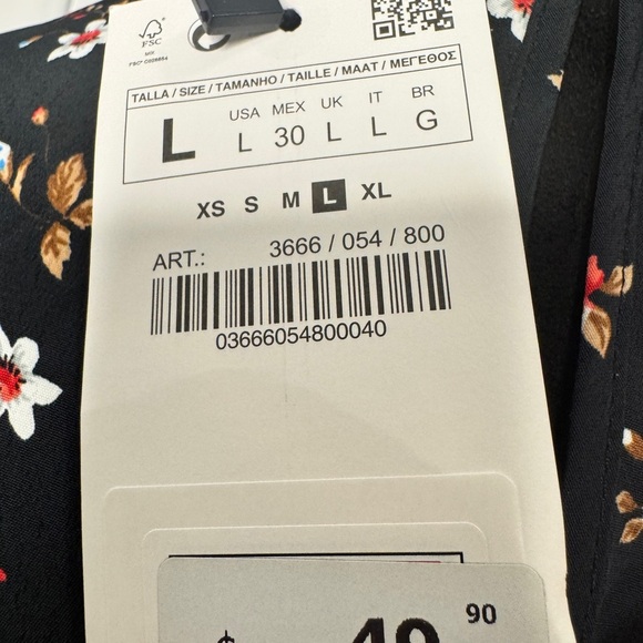 Zara Floral Long Sleeve Peplum Blouse - Picture 7 of 10